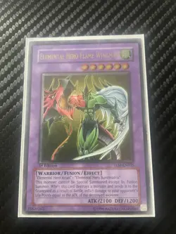 Yugioh Elemental Hero Flame Wingman TLM-EN035 1st Edition Ultimate Rare LP - Image 1
