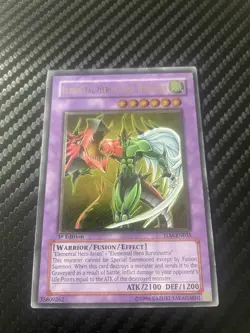 Yugioh Elemental Hero Flame Wingman TLM-EN035 1st Edition Ultimate Rare LP - Image 2