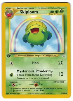 1ST EDITION POKEMON SKIPLOOM 52/64 NEO REVELATION POKEMON Card – NEAR MINT MINT - Image 1
