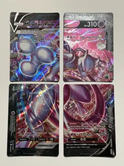 Pokemon Mewtwo V-UNION Holo 4 Card Lot - English TCG Psychic - Image 1