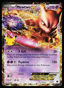 Mewtwo EX 54/99 Holo Celebrations Classic Collection Pokemon Card - Image 1