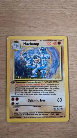 Pokemon TCG Base Set Machamp Holo Rare 8/102 - Image 1