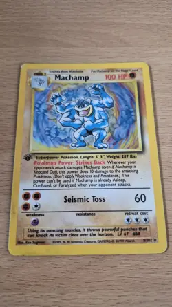 Pokemon TCG Base Set Machamp Holo Rare 8/102 - Image 2