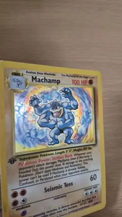 Pokemon TCG Base Set Machamp Holo Rare 8/102 - Image 3