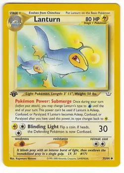 1ST EDITION POKEMON LANTURN 32/64 NEO REVELATION POKEMON UNCOMMON NEAR MT-MINT - Image 1