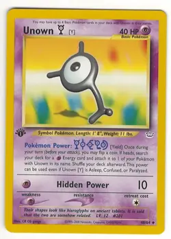 1ST EDITION POKEMON UNOWN 40/64 NEO REVELATION POKEMON UNCOMMON NRMINT-MINT - Image 1