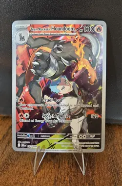Pokemon Team Rocket's Houndoom Illustration Rare Holo 191/182 Sv10 130HP - Image 1