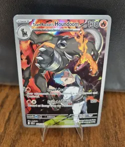Pokemon Team Rocket's Houndoom Illustration Rare Holo 191/182 Sv10 130HP - Image 3