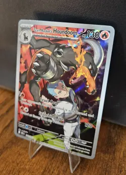 Pokemon Team Rocket's Houndoom Illustration Rare Holo 191/182 Sv10 130HP - Image 5