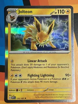 Pokemon Scarlet Violet 151 Holo Rare 135/165 Jolteon NM - Image 1