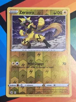 ZERAORA 102/264 FUSION STRIKE POKEMON (REVERSE HOLO, NM) x1 - Image 1