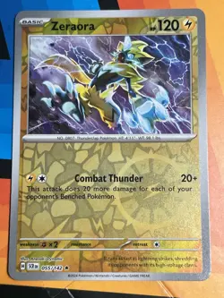 Pokemon Stellar Crown - 055/142 Zeraora Reverse Holo NM - Image 1