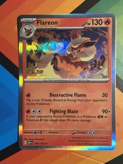 Pokemon TCG Flareon 013/131 Sv: Prismatic Evolutions Holo Rare NM - Image 1