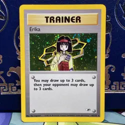 Pokemon TCG Erika Trainer Card 16/132 Holo Rare 2000 Gym Heroes NM - Image 1