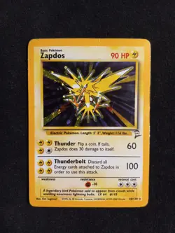 Pokemon Zapdos 20/130 2000 Pokemon Base Set 2 Holo Rare Card - Image 1