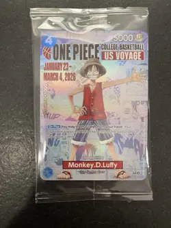 One Piece Monkey D. Luffy College Basketball US Voyage Promo Card SHIPS TODAY - Image 1