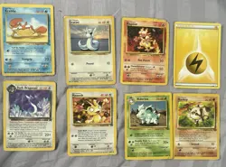 Pokemon Vintage Card Lot - 8 Cards: Krabby, Dratini, Mankey, Meowth, Magmar… - Image 1