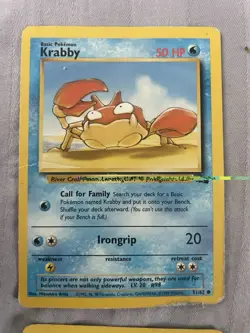 Pokemon Vintage Card Lot - 8 Cards: Krabby, Dratini, Mankey, Meowth, Magmar… - Image 2