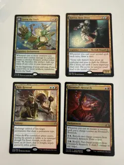 Magic The Gathering MTG Blue Red Rare Lot 4 Storm The Vault Firemind's Research - Image 1