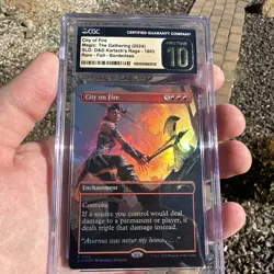City on Fire In Hand NM ✨ Borderless FOIL ✨ MTG Secret Lair D&D CGC Pristine 10 - Image 1