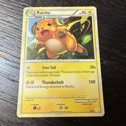 Raichu - 30/30 - Holo Rare Deck Promo HGSS Heartgold - Pokemon Card - HP Crease - Image 1