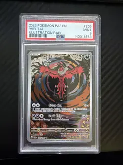 2023 Pokemon Yveltal 205/182 Paradox Rift Holo PSA GRADED 9 ILLUSTRATION RARE - Image 1