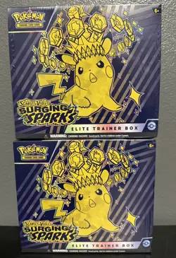 Pokemon TCG Surging Sparks ETBs Factory Sealed Lot Of 2 - Image 1