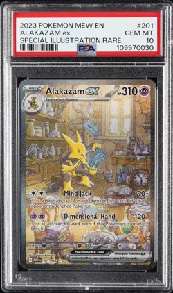 2023 POKEMON MEW EN-151 SPECIAL ILLUSTRATION RARE #201 ALAKAZAM EX PSA 10 - Image 1