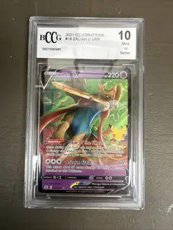 2021 POKEMON CELEBRATIONS ZACIAN V 016/025 BCCG 10 SLAB GRADED - Image 1