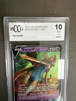 2021 POKEMON CELEBRATIONS ZACIAN V 016/025 BCCG 10 SLAB GRADED - Image 5