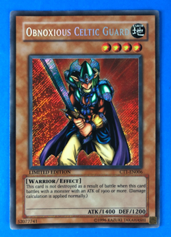 Yugioh Obnoxious Celtic Guard CT1-EN006 2004 Secret Rare LP Collectors Tin - Image 1