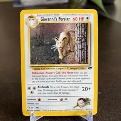 Giovanni's Persian Pokemon Card 8/132 Gym Challenge Unlimited Holo (SWIRL) - Image 2