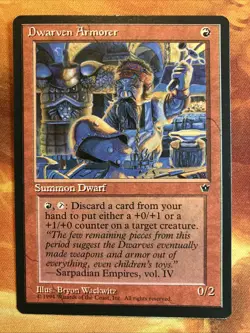 MTG 3 x Dwarven Armorer Fallen Empires Played Condition Red Rare!! - Image 4