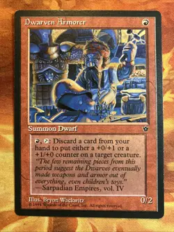 MTG 3 x Dwarven Armorer Fallen Empires Played Condition Red Rare!! - Image 5