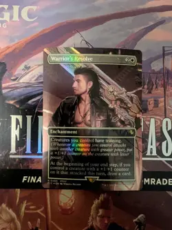 Warrior's Resolve (Borderless) Commander: Final Fantasy Foil MTG NM - Image 1