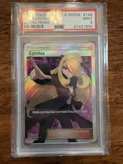 2018 Pokemon Sun and Moon FA/ CYNTHIA Ultra Prizm PSA 9 - Image 1