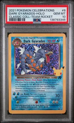 2021 POKEMON CELEBRATIONS CLASSIC COLL #8 DARK GYARADOS-HOLO PSA 10 - Image 1