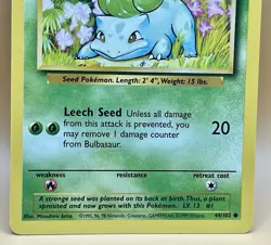 Bulbasaur 44/102 – Base Set (Common) - NM - WOTC 1999 Pokemon TCG - Image 3