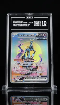 Iron Crown ex 206/162 TAG 10 GEM MINT SIR Temporal Forces Pokemon - Image 1