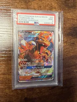 2017 POKEMON SUN & MOON BURNING SHADOWS #20/147 CHARIZARD GX HOLO RARE PSA 9 - Image 1