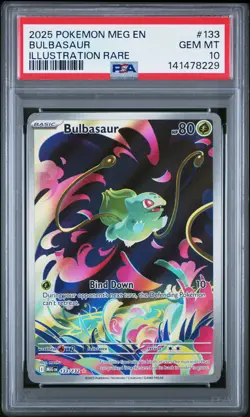 2025 POKEMON MEG EN-MEGA EVOLUTION ILLUSTRATION RARE #133 BULBASAUR PSA 10 - Image 1