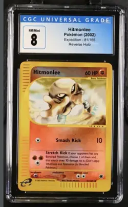 Pokemon Hitmonlee Reverse Holo CGC 8 NM-Mint 81/165 Expedition (PSA) - Image 1