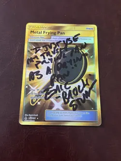 Pokemon Metal Frying Pan Eric Stuart Inscription “Drying Pan” - Image 1