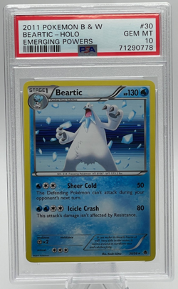 2011 POKEMON BLACK & WHITE EMERGING POWERS #30 BEARTIC-HOLO PSA 10 GEM MINT - Image 1
