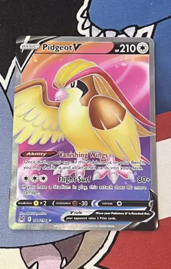 Pokemon TCG Pidgeot V 188/196 Lost Origin Holo Ultra Rare Full Art - Image 2