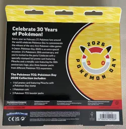 Pokemon TCG Day 2026 30th Anniversary Pikachu Promo Box 3 Boosters - Image 2