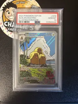 Alolan Dugtrio 208/191 Surging Sparks PSA 10 GEM MINT Illustration Pokemon TCG - Image 1