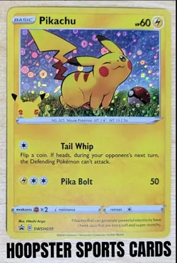 2020 pikachu Tail Whip Pokemon Card Holographic Foil NM Unplayed - Image 1