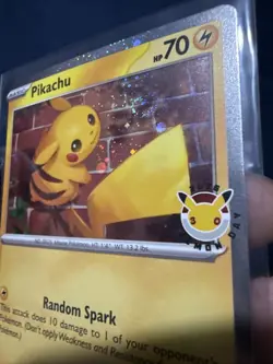 Pokemon Card - Pikachu Stamped Pokemon Day 2026 Holo With Swirl Coin - 051/162 - Image 3
