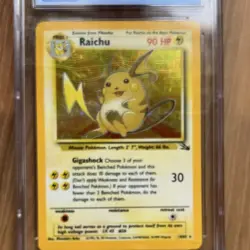 Raichu 14/62 Fossil Unlimited Holo Rare CGC 8 Pokemon Card 1999 - Image 5